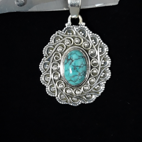 Turquoise .925 Silver Pendant - Picture 2 of 5